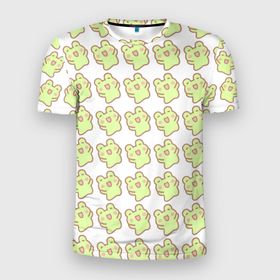 Мужская футболка 3D Slim с принтом счастливые лягушки в Кировске, 100% полиэстер с улучшенными характеристиками | приталенный силуэт, круглая горловина, широкие плечи, сужается к линии бедра | животные | лягушка | милота | природа