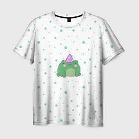 Мужская футболка 3D с принтом лягушка маг , 100% полиэфир | прямой крой, круглый вырез горловины, длина до линии бедер | животные | любовь | лягушка | магия | милота | пара | природа