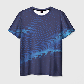 Мужская футболка 3D с принтом 3D волна в Санкт-Петербурге, 100% полиэфир | прямой крой, круглый вырез горловины, длина до линии бедер | 3d | digital | волна | графика | звук | фракталы