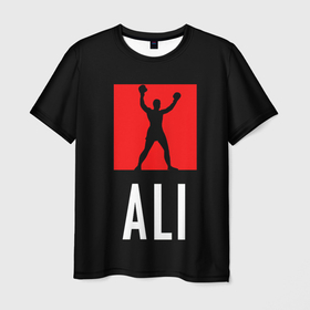 Мужская футболка 3D с принтом Muhammad Ali в Тюмени, 100% полиэфир | прямой крой, круглый вырез горловины, длина до линии бедер | muhammad ali бокс легенда ринг чемпион