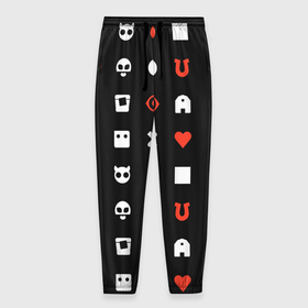 Мужские брюки 3D с принтом Любовь смерть и роботы в Санкт-Петербурге, 100% полиэстер | манжеты по низу, эластичный пояс регулируется шнурком, по бокам два кармана без застежек, внутренняя часть кармана из мелкой сетки | лого | минимализм | сериал | стикеры