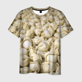 Мужская футболка 3D с принтом Пельмени в Кировске, 100% полиэфир | прямой крой, круглый вырез горловины, длина до линии бедер | вареники | обои пельмени | пельмендосы | пельмени | пельмень | пельмешки