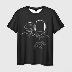 Мужская футболка 3D с принтом Daft Punk в Новосибирске, 100% полиэфир | прямой крой, круглый вырез горловины, длина до линии бедер | ги мануэль де омем кристо | ню диско | синти поп | техно | тома бангальтер | фанк | французский хаус | электроник рок