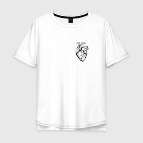 Мужская футболка хлопок Oversize с принтом Анатомическое сердце в Кировске, 100% хлопок | свободный крой, круглый ворот, “спинка” длиннее передней части | анатомическое сердце | анатомия | внутренности | органы | сердце