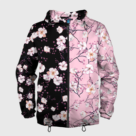 Мужская ветровка 3D с принтом САКУРА | SAKURA | ВИШНЯ , 100% полиэстер | подол и капюшон оформлены резинкой с фиксаторами, два кармана без застежек по бокам, один потайной карман на груди | chery | flowers | japan | roses | sakura | вишня | растения | розы | ромашка | сакура | тюльпаны | цветы | цветы сакуры | япония