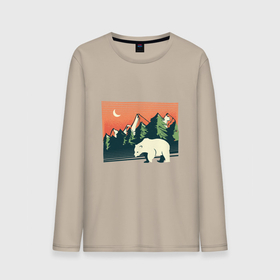 Мужской лонгслив хлопок с принтом Белый медведь пейзаж с горами в Санкт-Петербурге, 100% хлопок |  | Тематика изображения на принте: landscape | moon | mountain | mountains | north pole | polar | polar bear | russian bear | антарктида | антарктика | арктика | горы | дикая природа | лес | луна | медвежонок | мишка | полярный медведь | природа | русский медведь