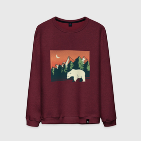 Мужской свитшот хлопок с принтом Белый медведь пейзаж с горами , 100% хлопок |  | Тематика изображения на принте: landscape | moon | mountain | mountains | north pole | polar | polar bear | russian bear | антарктида | антарктика | арктика | горы | дикая природа | лес | луна | медвежонок | мишка | полярный медведь | природа | русский медведь