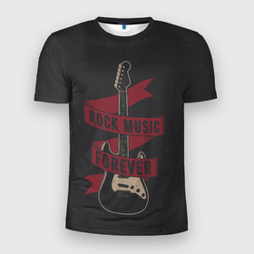 Мужская футболка 3D спортивная с принтом РОК НАВСЕГДА! , 100% полиэстер с улучшенными характеристиками | приталенный силуэт, круглая горловина, широкие плечи, сужается к линии бедра | rock forever | гитара | рок | рок музыка | рок навсегда