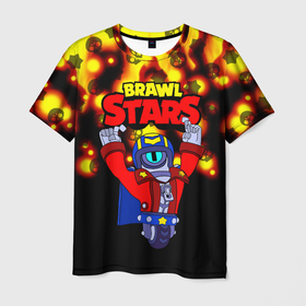 Мужская футболка 3D с принтом Brawl Stars Stu , 100% полиэфир | прямой крой, круглый вырез горловины, длина до линии бедер | brawl stars | crow | leon | leon shark | lou | sandy | spike | sprout | stu | superstar stu | surge | барли | боец | бравл старс | бравлер | детские игры | дэррил | леон | логотипы игр | лу | пэм | рико | робот | сенди | спайк | спраут | сту | стью