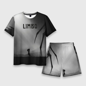 Мужской костюм с шортами 3D с принтом Limbo в Кировске,  |  | game | limbo | игра | игра платформер | мальчик спасает сестру | платформер