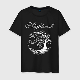 Мужская футболка хлопок с принтом NIGHTWISH в Курске, 100% хлопок | прямой крой, круглый вырез горловины, длина до линии бедер, слегка спущенное плечо. | metal | nightwish | tarja turunen | метал | музыка | найтвиш | рок | симфо метал | тарья турунен