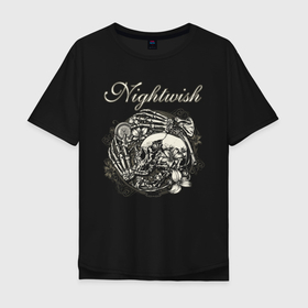 Мужская футболка хлопок Oversize с принтом NIGHTWISH в Новосибирске, 100% хлопок | свободный крой, круглый ворот, “спинка” длиннее передней части | metal | nightwish | tarja turunen | метал | музыка | найтвиш | рок | симфо метал | тарья турунен