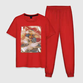 Мужская пижама хлопок с принтом LANA , 100% хлопок | брюки и футболка прямого кроя, без карманов, на брюках мягкая резинка на поясе и по низу штанин
 | lana del rey | music | лана дел рей | музыка | певица