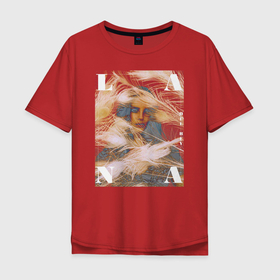 Мужская футболка хлопок Oversize с принтом LANA , 100% хлопок | свободный крой, круглый ворот, “спинка” длиннее передней части | Тематика изображения на принте: lana del rey | music | лана дел рей | музыка | певица