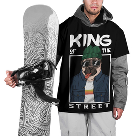 Накидка на куртку 3D с принтом King Street в Белгороде, 100% полиэстер |  | Тематика изображения на принте: animal | art | brutal | dog | illustration | king | of | pug | street | the | арт | брутальный | бульдог | в | животное | зверь | король | надпись | одежде | очках | пёс | рамка | собака | текст | улиц | улицы | уличный | шапке