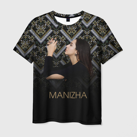 Мужская футболка 3D с принтом Манижа  Manizha в Екатеринбурге, 100% полиэфир | прямой крой, круглый вырез горловины, длина до линии бедер | manizha | далеровна | душанбе | евровидение | евровидение 2021 | манижа | певица | таджикистан | хамраева