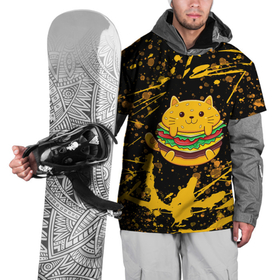 Накидка на куртку 3D с принтом Котобургер , 100% полиэстер |  | брызги | булка | бургер кот | буттерброд | гамбургер | желтый | котенок | котик | котобургер | краски | оранжевый | сендвич | фаст фуд | чизбургер