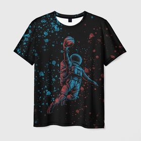 Мужская футболка 3D с принтом Space Dank в Екатеринбурге, 100% полиэфир | прямой крой, круглый вырез горловины, длина до линии бедер | space dank | астронавт | баскет | баскетбол | космический данк | космонавт | мяч | сверху | скафандр | шлем