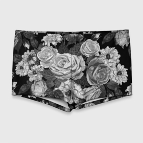 Мужские купальные плавки 3D с принтом Розы , Полиэстер 85%, Спандекс 15% |  | flowers | герберы | контур | легкие | лилии | мягкие | роза | ромашка | тренд | цветы