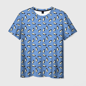 Мужская футболка 3D с принтом Пингвины в Петрозаводске, 100% полиэфир | прямой крой, круглый вырез горловины, длина до линии бедер | антарктида | графика | греются | зима | искусство | картинка | красивый | крутой | мода | модный | молодёжная | новый год | орнамент | пингвины | полоски | праздник | птицы | рисунок | рождество