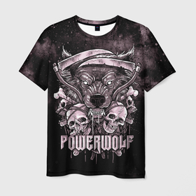 Мужская футболка 3D с принтом Powerwolf в Екатеринбурге, 100% полиэфир | прямой крой, круглый вырез горловины, длина до линии бедер | Тематика изображения на принте: heavy metal | metal | powerwolf | группы | метал | музыка | пауэр метал | рок | хеви метал