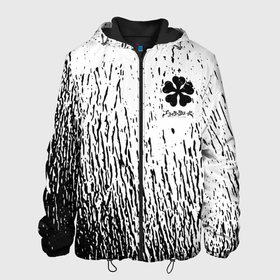 Мужская куртка 3D с принтом Черный клевер на едко белом фоне в Новосибирске, ткань верха — 100% полиэстер, подклад — флис | прямой крой, подол и капюшон оформлены резинкой с фиксаторами, два кармана без застежек по бокам, один большой потайной карман на груди. Карман на груди застегивается на липучку | anime | black clover | аниме | боевик | буракку куро:ба | кино | комедия | магия | мультфильм | фэнтези | черный клевер | японская сёнэн манга