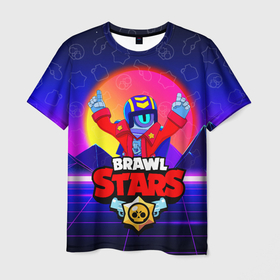 Мужская футболка 3D с принтом BRAWL STARS STU в Курске, 100% полиэфир | прямой крой, круглый вырез горловины, длина до линии бедер | brawl stars | skin | stu | бравл старс | бравлеры | персонаж | приватный сервер | робот. | скин | сту