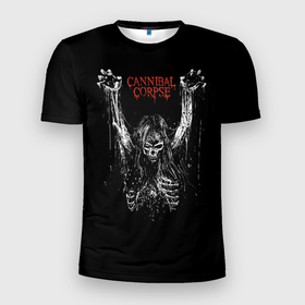 Мужская футболка 3D спортивная с принтом Cannibal Corpse в Петрозаводске, 100% полиэстер с улучшенными характеристиками | приталенный силуэт, круглая горловина, широкие плечи, сужается к линии бедра | cannibal corpse | kreator | punk rock | slayer | sodom | анархия | блэк метал | гаражный рок | гранж | дэт метал | металл | панк рок | рок музыка | рок н ролл | рокер | треш метал | труп каннибал | тяжелый рок | хард рок