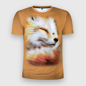 Мужская футболка 3D Slim с принтом Лисичка в Ухте, 100% полиэстер с улучшенными характеристиками | приталенный силуэт, круглая горловина, широкие плечи, сужается к линии бедра | fox | животные | лиса | лисичка | рыжая