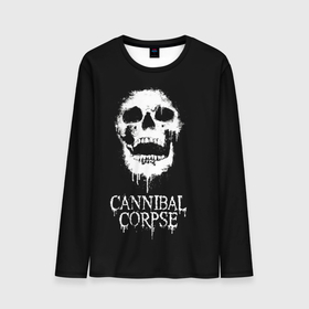 Мужской лонгслив 3D с принтом Сannibal Сorpse в Тюмени, 100% полиэстер | длинные рукава, круглый вырез горловины, полуприлегающий силуэт | cannibal corpse | cannibal corpse lettering | cannibal corpse print | cannibal corpse rock band | death metal band | rock | белый череп | дэт метал группа | надпись cannibal corpse | принт cannibal corpse | рок | рок группа cannibal corpse | 