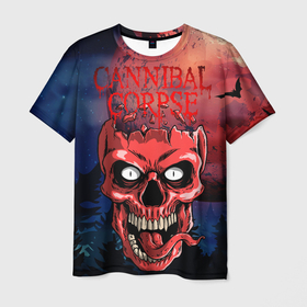 Мужская футболка 3D с принтом Cannibal в Тюмени, 100% полиэфир | прямой крой, круглый вырез горловины, длина до линии бедер | cannibal corpse | арт | графика | группа | лого | музыка | постер