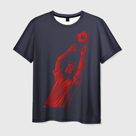 Мужская футболка 3D с принтом Вратарь в Екатеринбурге, 100% полиэфир | прямой крой, круглый вырез горловины, длина до линии бедер | football | вратарь | игра | мяч | спорт | футбол | футболист