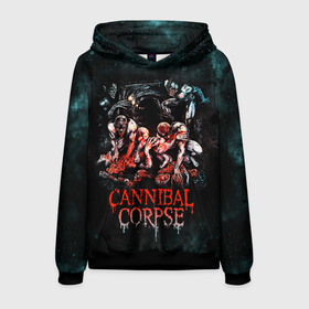Мужская толстовка 3D с принтом Cannibal Corpse в Кировске, 100% полиэстер | двухслойный капюшон со шнурком для регулировки, мягкие манжеты на рукавах и по низу толстовки, спереди карман-кенгуру с мягким внутренним слоем. | canibal corpse | cannibal corpse | death metal | группы | дэт метал | канибал корпс | метал | рок