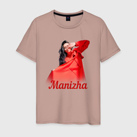 Мужская футболка хлопок с принтом Манижа  Manizha в Кировске, 100% хлопок | прямой крой, круглый вырез горловины, длина до линии бедер, слегка спущенное плечо. | manizha | далеровна | душанбе | евровидение | евровидение 2021 | манижа | певица | таджикистан | хамраева