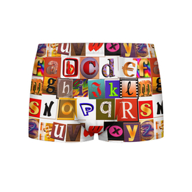 Мужские трусы 3D с принтом Английские буквы # 2 в Тюмени, 50% хлопок, 50% полиэстер | классическая посадка, на поясе мягкая тканевая резинка | Тематика изображения на принте: english | the letters | английский | буква | буквы
