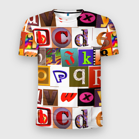 Мужская футболка 3D спортивная с принтом Английские буквы # 2 , 100% полиэстер с улучшенными характеристиками | приталенный силуэт, круглая горловина, широкие плечи, сужается к линии бедра | english | the letters | английский | буква | буквы