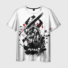 Мужская футболка 3D с принтом Берсерк в Кировске, 100% полиэфир | прямой крой, круглый вырез горловины, длина до линии бедер | anime | berserk | guts | аниме | берсерк | берусеруку | гатс | гатцу | мангa