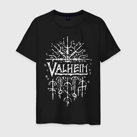 Мужская футболка хлопок с принтом Valheim в Кировске, 100% хлопок | прямой крой, круглый вырез горловины, длина до линии бедер, слегка спущенное плечо. | valheim | viking | валхейм | викинги | игры