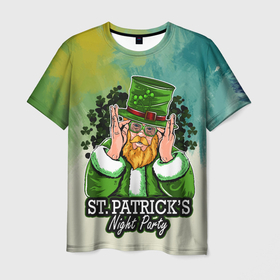 Мужская футболка 3D с принтом Night party в Курске, 100% полиэфир | прямой крой, круглый вырез горловины, длина до линии бедер | saint patricks day | арт | графика | март | патрик | святой патрик