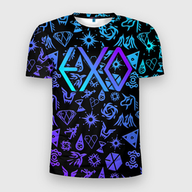 Мужская футболка 3D Slim с принтом EXO K POP | LogoBombing , 100% полиэстер с улучшенными характеристиками | приталенный силуэт, круглая горловина, широкие плечи, сужается к линии бедра | band | boyband | d.o | exo | exo cbx | exo k | exo sc | k pop | kpop | бойбэнд | бэкхён | все логотипы | ексо | идол | идолы | к поп | кейпоп | кпоп | кхаи | лухан | лэй | пэкхён | сиумин | сухо | тао | чен | чханёль | чхен | эксо | эхо