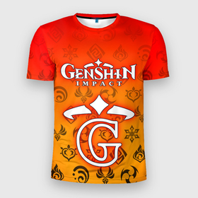 Мужская футболка 3D спортивная с принтом GENSHIN IMPACT в Екатеринбурге, 100% полиэстер с улучшенными характеристиками | приталенный силуэт, круглая горловина, широкие плечи, сужается к линии бедра | game | genshin impact | genshin impact 2020 | аниме. | геншин импакт | геншин импакт карта | игра