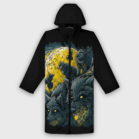 Дождевик унисекс 3D с принтом ЛУННЫЕ ВОЛКИ в городе Новоалтайск,  |  | dark | moon | night | wolf | арт | волки | зло | луна | ночь | оборотень | рисунок | хищник