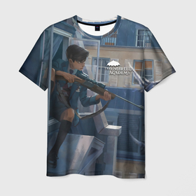 Мужская футболка 3D с принтом Пятый снайпер в Тюмени, 100% полиэфир | прямой крой, круглый вырез горловины, длина до линии бедер | umbrella academy | академия амбрелла | клаус харгривз | номер пять | роберт шиэн