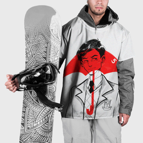 Накидка на куртку 3D с принтом Номер пять и его зонт в Санкт-Петербурге, 100% полиэстер |  | umbrella academy | академия амбрелла | клаус харгривз | номер пять | роберт шиэн