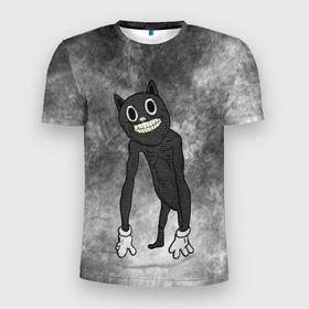 Мужская футболка 3D спортивная с принтом Cartoon cat , 100% полиэстер с улучшенными характеристиками | приталенный силуэт, круглая горловина, широкие плечи, сужается к линии бедра | cartoon cat | crazy | horror | kitty | monster | безумный | враг | животные | зверь | злодей | злой кот | зубы | картун кэт | киска | кот | кошак | монстр | мультяшный кот | оскал | персонаж | страшилки | сумасшедший