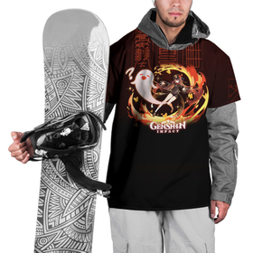 Накидка на куртку 3D с принтом Genshin Impact - Hu Tao в Тюмени, 100% полиэстер |  | anime | fire | firefly | game | gamer | genshin | genshin impact | hu tao | hutao | impact | аниме | архонт | ваншу | геншин | геншин импакт | дилюк | импакт | ли юэ | огонь | призрак | ху тао | хутао