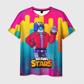 Мужская футболка 3D с принтом STU    Brawl Stars в Тюмени, 100% полиэфир | прямой крой, круглый вырез горловины, длина до линии бедер | brawl | brawl stars | brawlstars | brawl_stars | jessie | бравл | бравлер stu | бравлстарс | гонщик | каскадер | сту