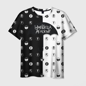 Мужская футболка 3D с принтом Umbrella Academy в Кировске, 100% полиэфир | прямой крой, круглый вырез горловины, длина до линии бедер | umbrella academy | академия амбрелла | клаус харгривз | номер пять | роберт шиэн