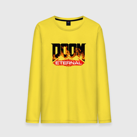 Мужской лонгслив хлопок с принтом DOOM Eternal (логотип) в Санкт-Петербурге, 100% хлопок |  | doom | doom eternal | дум | игра | логотип | шутер