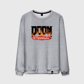 Мужской свитшот хлопок с принтом DOOM Eternal (логотип) в Петрозаводске, 100% хлопок |  | doom | doom eternal | дум | игра | логотип | шутер